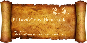 Milovánov Henriett névjegykártya